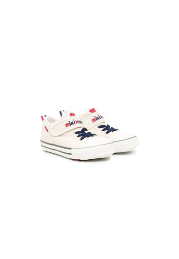 Miki House Sneakers alte con ricamo - Bianco