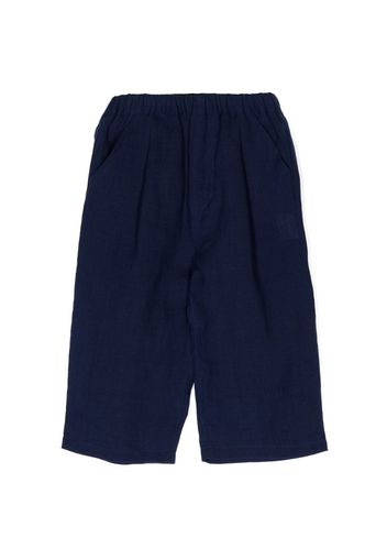 Miki House Shorts dritti con ricamo - Blu