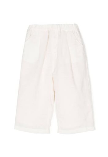 Miki House Shorts dritti con ricamo - Bianco