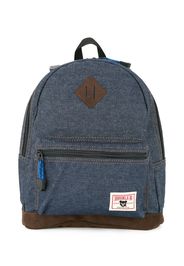 Miki House Zaino denim con logo - Blu