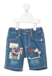 Miki House Jeans con ricamo - Blu