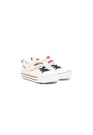 Miki House Sneakers alte con ricamo - Bianco