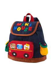 Miki House appliqué-logo backpack - Blu