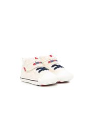 Miki House Sneakers alte con ricamo - Bianco