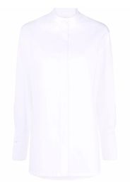 MILA SCHON band-collar button-front tailored shirt - Bianco