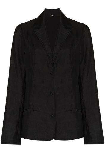 button-up organic silk blazer