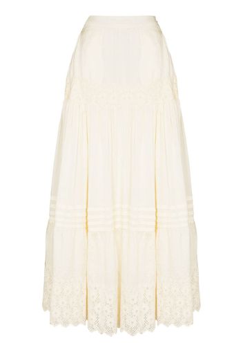 Kate silk tiered maxi skirt