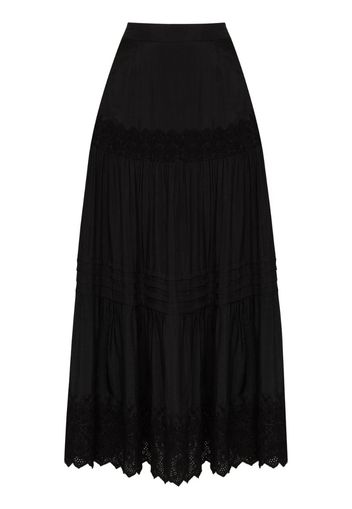 Kate silk tiered long skirt