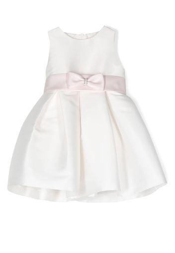 Mimilù belted-bow midi dress - Bianco