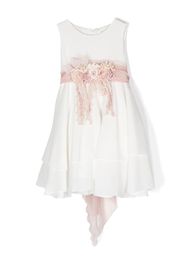 Mimilù floral-detail sleeveless dress - Bianco