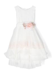 Mimilù corsage-detail sleeveless dress - Bianco