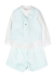 Mimilù shirt waistcoat linen trouser set - Blu