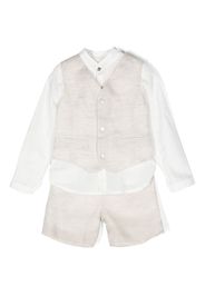 Mimilù three-piece linen shorts suit - Bianco
