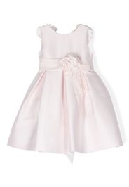 Mimilù rose-appliqué pleated tiered dress - Rosa