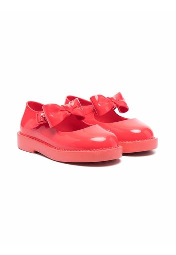 Mini Melissa round-toe buckle ballerina shoes - Rosso