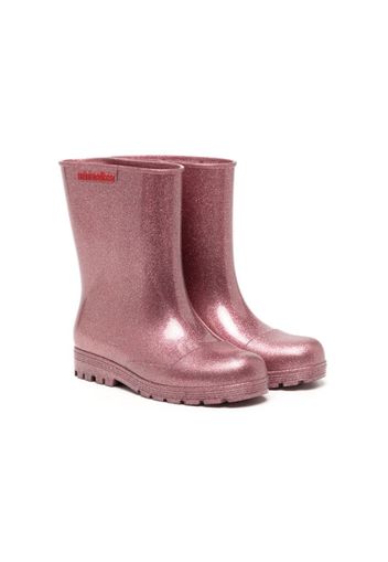 Mini Melissa raised logo-detail wellies - Rosa