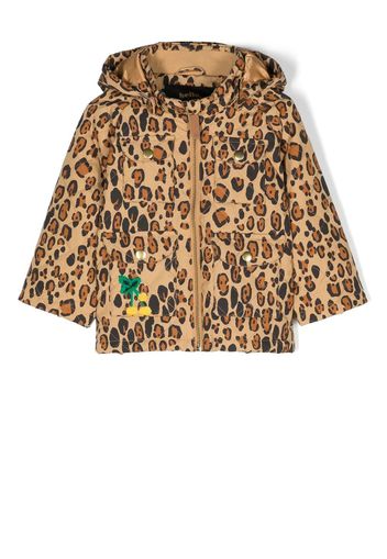 Mini Rodini leopard-print hooded jacket - Marrone