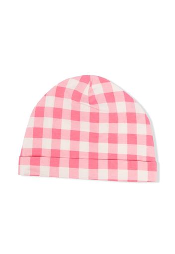 Mini Rodini gingham-check cotton beanie - Rosa