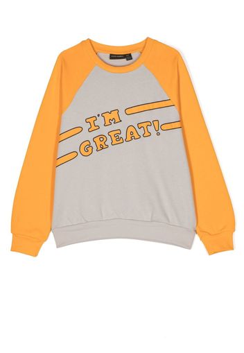 Mini Rodini slogan-print crew neck sweatshirt - Grigio