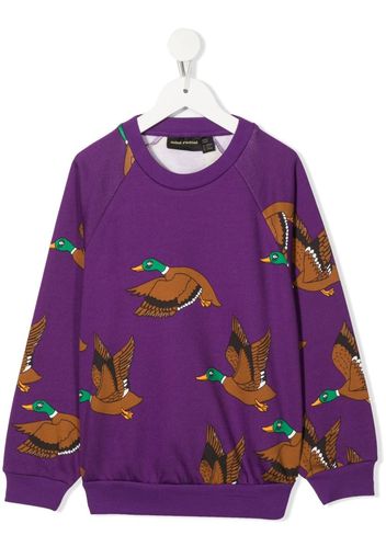 Mini Rodini all-over duck-print sweatshirt - Viola