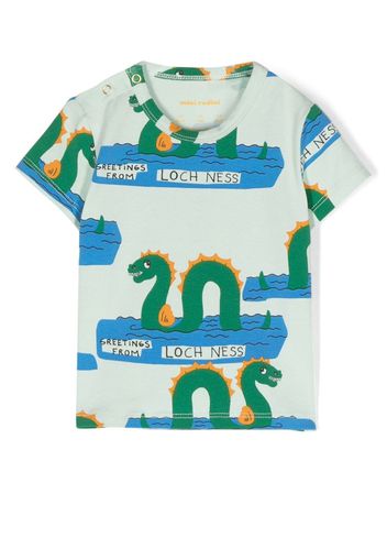 Mini Rodini Loch Ness graphic-print T-shirt - GREEN