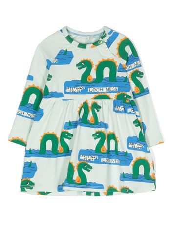 Mini Rodini Loch Ness graphic-print midi dress - Verde