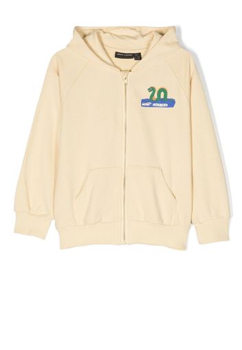 Mini Rodini Nessie print zip-up hoodie - Giallo