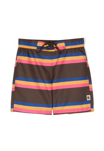 Mini Rodini stripe-pattern swim shorts - Marrone