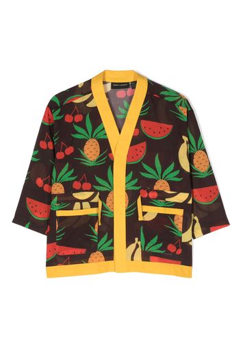 Mini Rodini fruit-print cardigan - Marrone