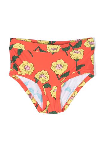 Mini Rodini Flowers high waisted swim pants - Rosso