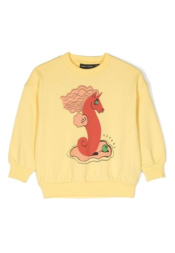 Mini Rodini Unicorn Seahorse organic-cotton sweatshirt - Giallo