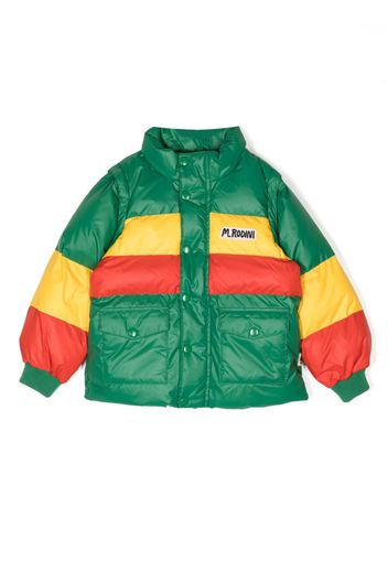 Mini Rodini logo-patch padded jacket - Verde