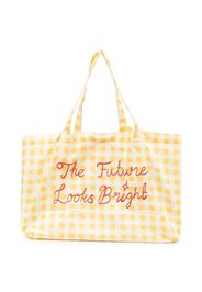 Mini Rodini checked embroidered tote - Giallo