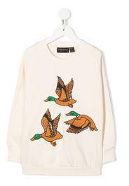 Mini Rodini duck-print knit jumper - Bianco