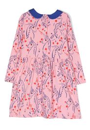 Mini Rodini unicorn graphic-print midi dress - Rosa