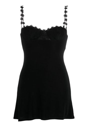 Mirror Palais daisy-trim mini dress - Nero