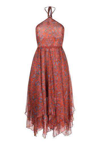 Misa Los Angeles paisley-print halterneck dress - Rosso