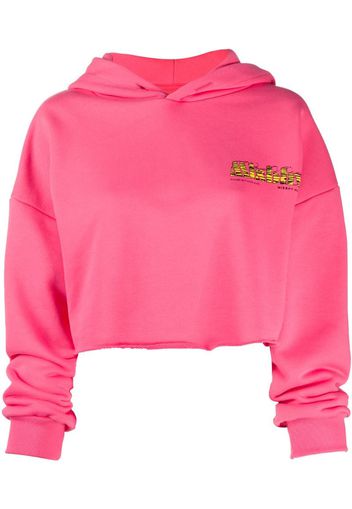 cropped embroidered logo hoodie