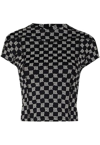 monogram-pattern reflective T-shirt