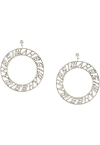 logo plaque hoop earrings