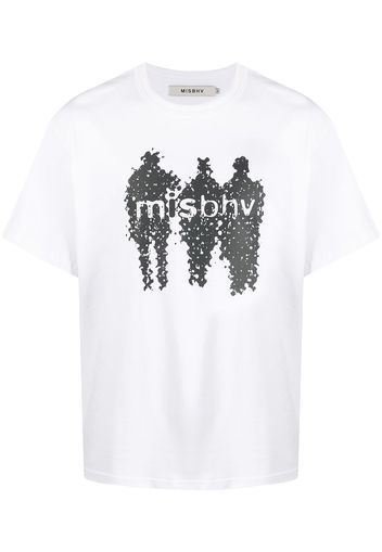 MISBHV T-shirt Raster con stampa grafica - Bianco