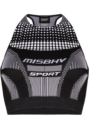 MISBHV logo halterneck sports bra - Nero