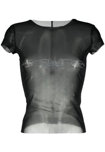 MISBHV beaded logo sheer-effect top - Nero