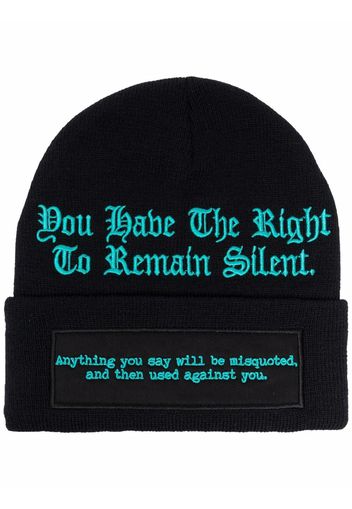 MISBHV embroidered-slogan knit beanie - Nero