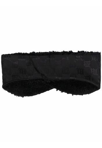 MISBHV monogram-print contrast-trim headband - Nero