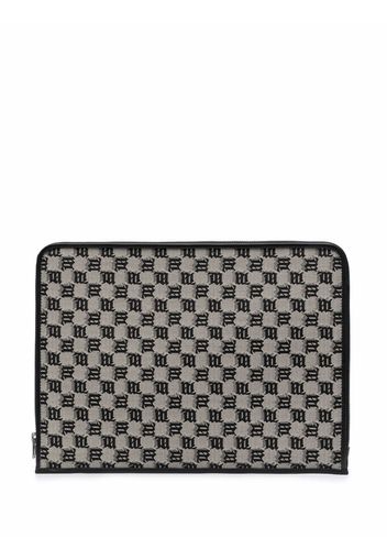 MISBHV monogram leather clutch bag - Grigio