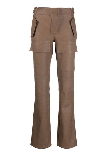MISBHV leather-effect cargo trousers - Marrone