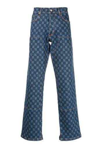 MISBHV monogram-print carpenter jeans - Blu