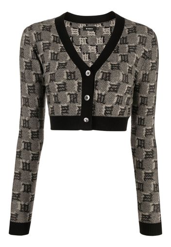 MISBHV monogram-print cropped cardigan - Nero