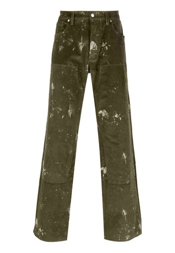 MISBHV paint-splatter corduroy trousers - Verde